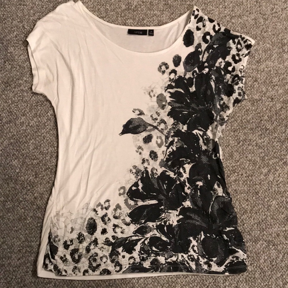 White shirt with black detail